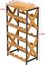 20 Bottle Wine Rack Freestanding Floor with Wood Top,Wobble-Free 5 Tier Wine Display Storage Stand Shelf,Stackable Modular Wine Bottle Holder Rack for Kitchen,Cellar,Living Room - Image 9