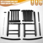 Child's Wood Porch Rocden,Lawn,Bker - Perfect for Indoor or Outdoor All Weather Rocker for Garalcony,Backyard and Patio Porch Rocker Use - Suitable for 6-10 Years Old(Blcak) - Image 8