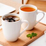 PARACITY Coffee Mug Ceramic, Large Coffee Cups Ceramic Set of 2, 12 OZ White Coffee Mugs for Latte, Tea, Cappuccino, Cocoa-Microwavable - Image 2