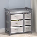 XJD Baby Changing Table with 6 Drawers Storage Station, Baby Changing Station Diaper Changing Station (Grey) - Image 5