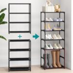 4 Tier Small Shoe Rack, Narrow Stackable Kids Toddler Adult Shoe Storage Organizer Shelf for Closet Floor Entryway Bedroom, Space Saver Shoe Rack Organization Shelves - Image 7
