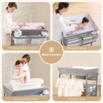 Maydolly Baby Changing Table, Portable Foldable Changing Table, Waterproof Diaper Changing Station, Adjustable Height Changing Station, Mobile Nursery for Newborn and Infant - Image 7
