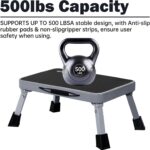 RV Step Stool Foldable 1-Step Ladder Sturdy Metal Stable Step Stool with a Non-Slip Platform Supports up to 500 lb with Non-Slip Rubber Feet, Easy to Carry - Image 3