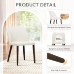 COLAMY Upholstered Dining Chairs Set of 6, Modern Fabric Dining Room Kitchen Side Chair with Padded Seat and Wood Legs for Restaurant/Cafe, Beige - Image 6