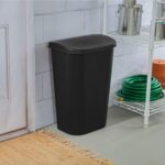 Sterilite 24-Pack Lift Top Wastebasket, D-Shape Trash Can w/Hinged Lid, 11.3 Gallon, Black - Modern Garbage Bin for Kitchen, Bathroom, Garage or Workspace, Fits 13-Gal Waste Liner - Image 5