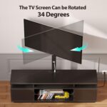 Rolanstar TV Stand with Mount and Power Outlet 59.1", Swivel TV Stand Mount for 32/45/55/60/65/70 inch TVs, Height Adjustable Modern Entertainment Center with Storage & LED Lights, Black TV Table - Image 4