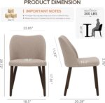 COLAMY Upholstered Dining Chairs Set of 6, Modern Fabric Dining Room Kitchen Side Chair with Padded Seat and Wood Legs for Restaurant/Cafe, Camel - Image 8