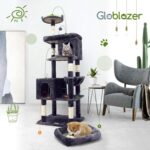 Globlazer Heavy Duty Cat Trees for Large Cats, Sturdy 72in Maine Coon Cat Tree for Large Cats 20 lbs+ Heavy Duty Cat Tower for Adult Biggest Cat with 6 Scratching Posts, Hammock, S72, Dark Gray - Image 8