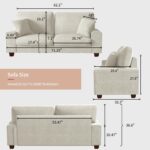DOPEDIO Modern Loveseat Sofa for Living Room,Chenille Recliner, Removable Cover, Spring Cushions, Solid Wood Frame, Easy Assembly for Small Spaces (71.25inch，Beige) - Image 3