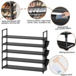 OYREL 5 Tier Shoe Organizer Rack for Closet, Entryway, Garage, Door, Space Saving, Shoe Holder Stand/Tower, Large, 20-25 Capacity - Image 6