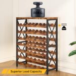 Homeiju 56-Bottle Wine Rack Freestanding Floor, Wooden Wine Storage Shelf, Stackable Wine Rack with Tabletop for Living Room,Kitchen or Wine Cellar - Image 8
