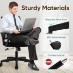 ETONEX Office Chair with Ergonomic Mid Back Cushion Lumbar Support Adjustable Swivel Rolling Computer Gaming Desk Chair Comfy Mesh Seat Wheels Home Executive Use (1, All Black) - Image 8