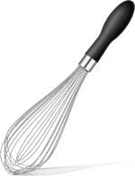 Rainspire 12-Inch Wire Whisk Stainless Steel, Balloon Whisks for Cooking, Wisk Wisking Tool With Soft Silicone Handle, Thick Durable Whisker for Blending, Beating, Whisking, Stirring, Black - Image 2