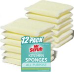 All-Purpose Sponges, Non Scratch, for Washing and Cleaning Dishes, Premium Scrub and Scrubbers, 12 Pads, Ideal for Kitchen, Bathroom - Image 2