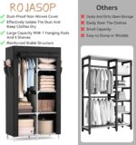 ROJASOP Portable Closet Wardrobe Closet for Hanging Clothes with 6 Storage Shelves, 1 Hanging Rod and 4 Pockets, Free Standing Closet Clothes Organizer for Bedroom, Sturdy and Easy Assemble - Image 8