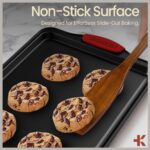 Baking Pan Set – 3 Piece Cookie Sheet – Deluxe Black Non-Stick Carbon Steel – Silicone Handles – Commercial Grade Restaurant Quality – PFOA PFOS and PTFE Free by Bakken - Image 8