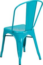 EMMA + OLIVER Commercial Grade Teal-Blue Metal Indoor-Outdoor Stackable Chair - Image 8
