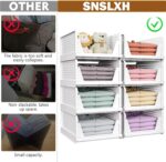SNSLXH 5 Pack Stackable Closet Storage Basket, Multifunctional & Foldable Closet Organizer for Bathroom Kitchen Laundry Room Wardrobe Storage, Space-Saving Clothes Storage Drawer Organizer, White - Image 3