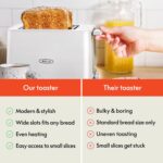 BELLA 2 Slice Toaster with Auto Shut Off - Extra Wide Slots & Removable Crumb Tray and Cancel, Defrost & Reheat Function - Toast Bread, Bagel & Waffle, White - Image 7