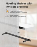 AMADA HOMEFURNISHING Floating Shelves Large, 24 x 7 Inch Wall Shelves for Bathroom, Bedroom, Kitchen, Shelves for Wall Decor Set of 2, White - AMFS06 - Image 10