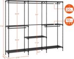 Clothes Rack, Portable Closet, 80.7 Inch Extra Large Capacity Wardrobe Closet, Clothes Storage Organizer with Shelves and 5 Hanging Rods, Easy to Assembly, Black PCT036B01 - Image 7