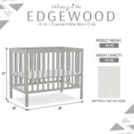 Dream On Me Edgewood 4-in-1 Convertible Mini Baby Crib in Cool Grey GreenGuard Gold & JPMA, Non-Toxic, Compact 40×25×33″ Design, Converts to Mini Daybed & Twin Bed (Rails to Buy) 1″ Mattress Pad - Image 4