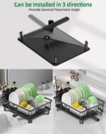 Dish Drying Rack for Kitchen Counter, Stainless Steel Drainer Anti Rust, Smart Drainage System Drainboard with Detachable Cutlery Holder, Handwash Dish Helper for Home, Apartment Space Saving - Image 4