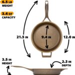 Stargazer 12-Inch Cast Iron Skillet | Made in USA, Seasoned, Premium Frying Pan for Grilling, Searing, Baking & More – Durable Cast Iron with Smooth Cooking Surface - Image 6