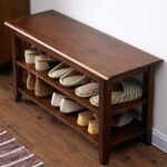 XKZG Storage Bench Wooden Shoe Rack Bench Rustic Solid Wood Entryway Bench (Brown,31.5") - Image 2