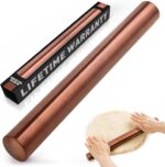 Zulay Kitchen 15.9 inch Professional Stainless Steel Rolling Pin - Lightweight Metal French Rolling Pin - Perfect for Baking, Fondant, Pizza Dough Roller, Dumpling - Copper - Image 2