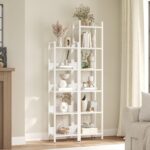 Bookshelf, 5-Tier Bookcase, Standing Book Shelf for Small Space, Storage Shelf Organizer, for Living Room, Bedroom, Study, Balcony, White BKBW5501 - Image 9