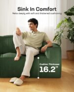 Marsail 80" L Shaped Sofa Modular, Corduroy Cloud Couches with Deep Seats and High-Back Design, Modular Sectional Sofa for Living Room with Ottoman, No Assembly Required - Image 4