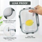 [10-Pack] Glass Meal Prep Containers with Lids, MCIRCO Food Storage Containers with Snap Locking Lids, Airtight Lunch Containers, Microwave, Oven, Freezer and Dishwasher - Image 4