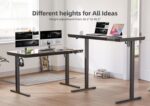 YDN Glass Standing Desk with Drawers, 55 x 24 Inch Electric Stand Up Desk with USB Ports, Adjustable Height for Home Office, Black - Image 6