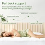 Ultra Soft Queen Size Mattress Topper - Viscose Made from Bamboo Pillow Top Mattress Pad for Back Pain Relief - Naturally Cooling for Hot Sleepers, Green - Image 5