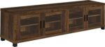 Coaster Home Furnishings - Sachin - Engineered Wood - 79-Inch TV Stand with Glass Doors, Adjustable Shelves - Living Room - Dark Pine - 736293 - Image 2