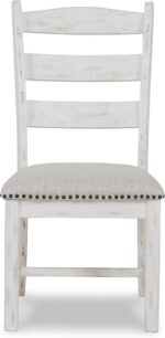 Signature Design by Ashley Valebeck Vintage Farmhouse Cushioned Dining Chair, 2 Count, Whitewash - Image 5