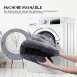 Dog Crate Bed Washable Dog Beds for Large Dogs Deluxe Thick Flannel Fluffy Comfy Kennel Pad Anti-Slip & Anti-Scratch Pet Sleeping Mat, 35 x 23 Inch, Gray - Image 6