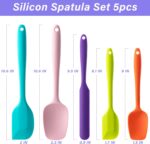 Silicone Spatula Set, 5 Piece Food Grade Rubber Spatulas for Baking, Cooking, and Mixing High Heat Resistant Non Stick Dishwasher Safe BPA-Free (Multicolor) - Image 3