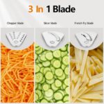 Camic 600W Food Processor, 72OZ Large Capacity Countertop Electric Vegetable Chopper with 6 Preset Programs,BPA Free, Stainless Steel Blades for Ice Crushing, Mixing, Chopping,Clicing - Image 4