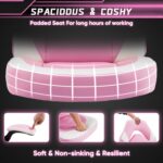 DUMOS Gaming Ergonomic Office Chair for Adults, Height Adjustable Computer Desk Chair with Flip-up Armrests, PU Leather Swivel Video Game Chair with 360° Rolling Wheels, Pink - Image 6