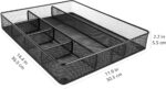 Amazon Basics Desk Drawer Organizer for Office and Home, Metal Mesh, Anti-Slip, 6 Compartments, Black - Image 5
