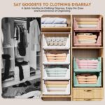 SNSLXH 5 Pack Stackable Closet Storage Basket, Multifunctional & Foldable Closet Organizer for Bathroom Kitchen Laundry Room Wardrobe Storage, Space-Saving Clothes Storage Drawer Organizer, White - Image 9