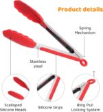 Popco 3 Piece Kitchen Tongs Set 7, 9, 12 Inch - Stainless Steel Nonstick Tongs with Silicone Tips - Heat Resistant and Dishwasher Safe for Cooking, Grilling, Salad, and Everyday Serving - Image 8