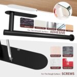 DEKAVA Paper Towel Holder Under Cabinet Wall Mount for Kitchen Towel, Self-Adhesive Bar, Rack, SUS304 Stainless Steel 13 inch (BlackA, 1) - Image 7