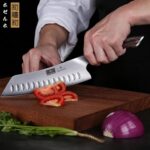 HOSHANHO 7 Inch Japanese Chef Knife, Ultra Sharp High Carbon Stainless Steel Kitchen Knife, Professional Santoku Knives with Ergonomic Pakkawood Handle - Image 7