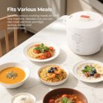 Narcissus 3.5-Cup Rice Cooker for 1-3 People, Multifunctional for Rice, Oatmeal, Quinoa - Slow Cook, Steam, Cook Rice & Steam Dish Together, Rice White - Image 3