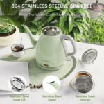 Electric Gooseneck Kettle, 1L 1500WFast Boil, 100% Stainless Steel BPA Free Pour-Over Coffee & Tea Kettle,Water Boiler with Auto Shut & Boil-Dry Protectio,Green - Image 5