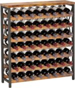 Homeiju 56-Bottle Wine Rack Freestanding Floor, Wooden Wine Storage Shelf, Stackable Wine Rack with Tabletop for Living Room,Kitchen or Wine Cellar - Image 2