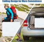 Giantex Folding Picnic Table, 6FT Portable Foldable Tables for Party BBQ, Metal Legs, HDPE, White Outdoor Indoor Camping Table with Handle, No Assembly - Image 9